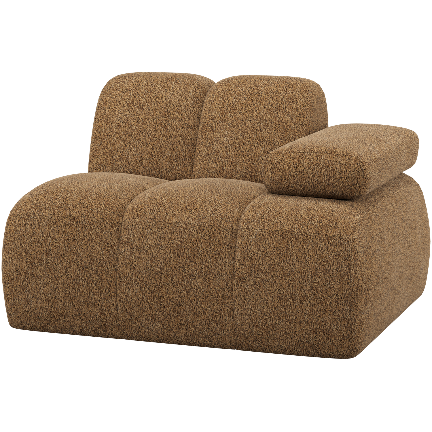 WOOOD 1-zits element bank arm rechts Mojo - Wollig - Honinggeel - 74x124x97