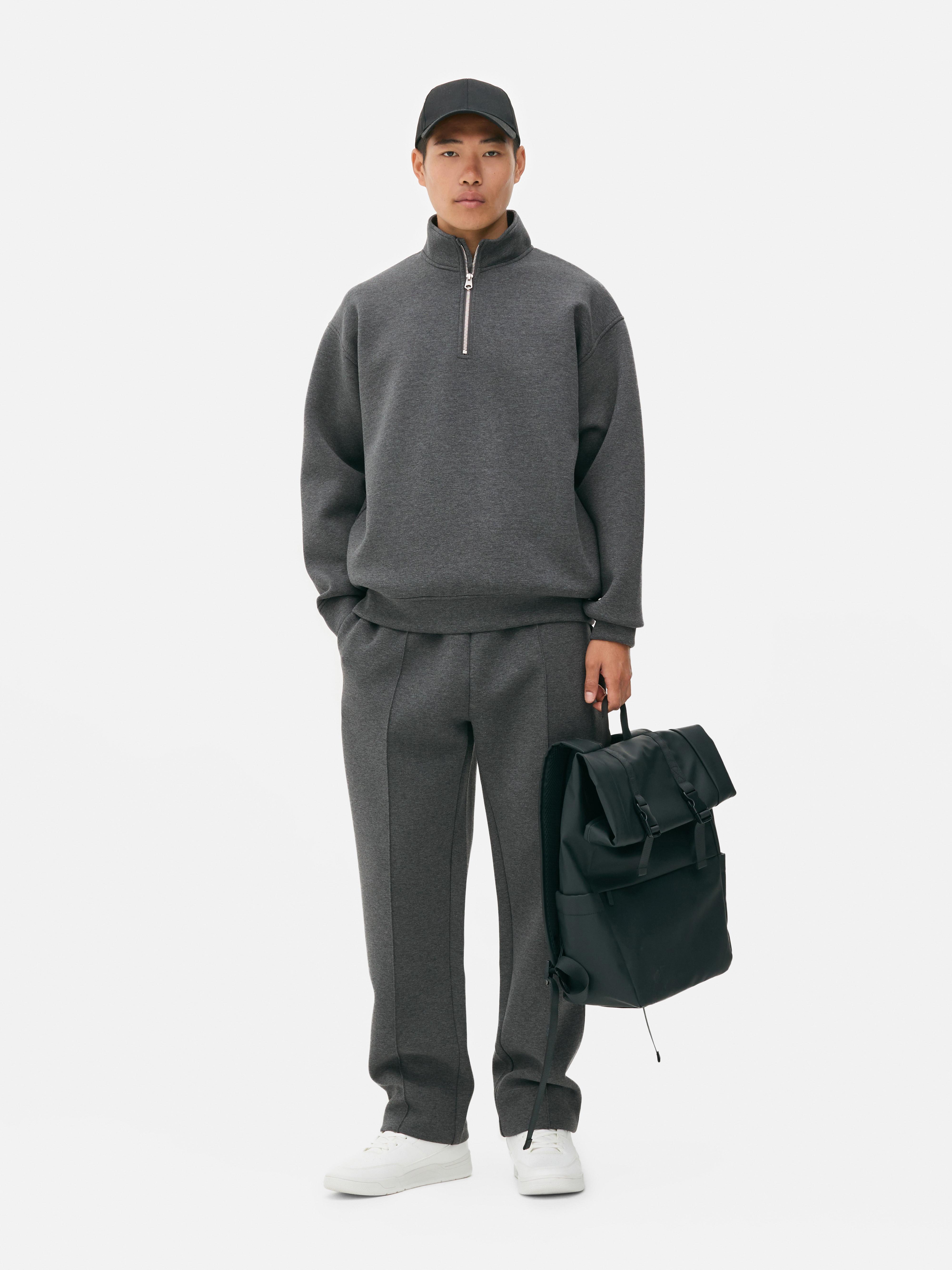 Funnel Neck Quarter Zip Sweatshirt