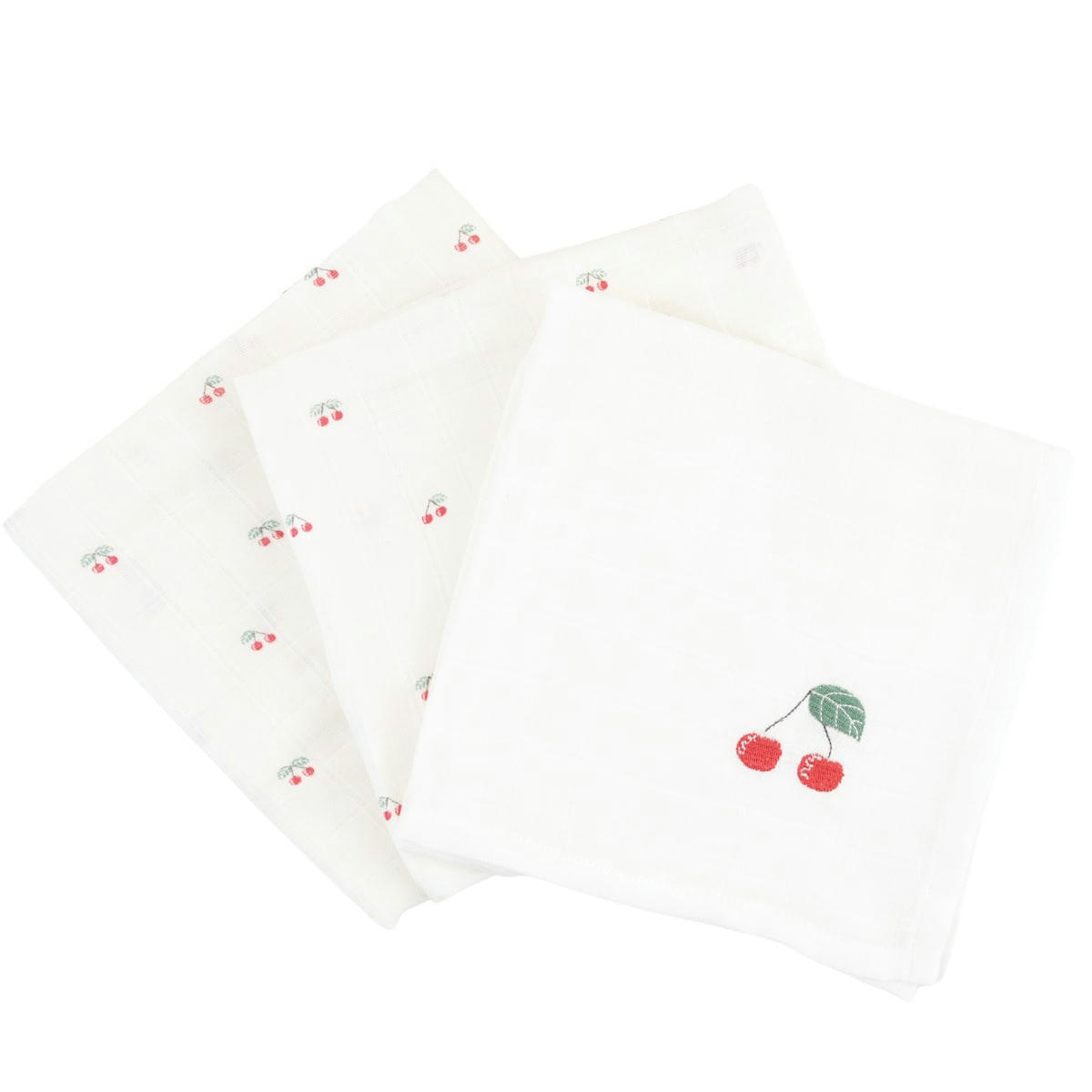 CERISE - Lot de 3 langes écru coton bio 60x60 cm