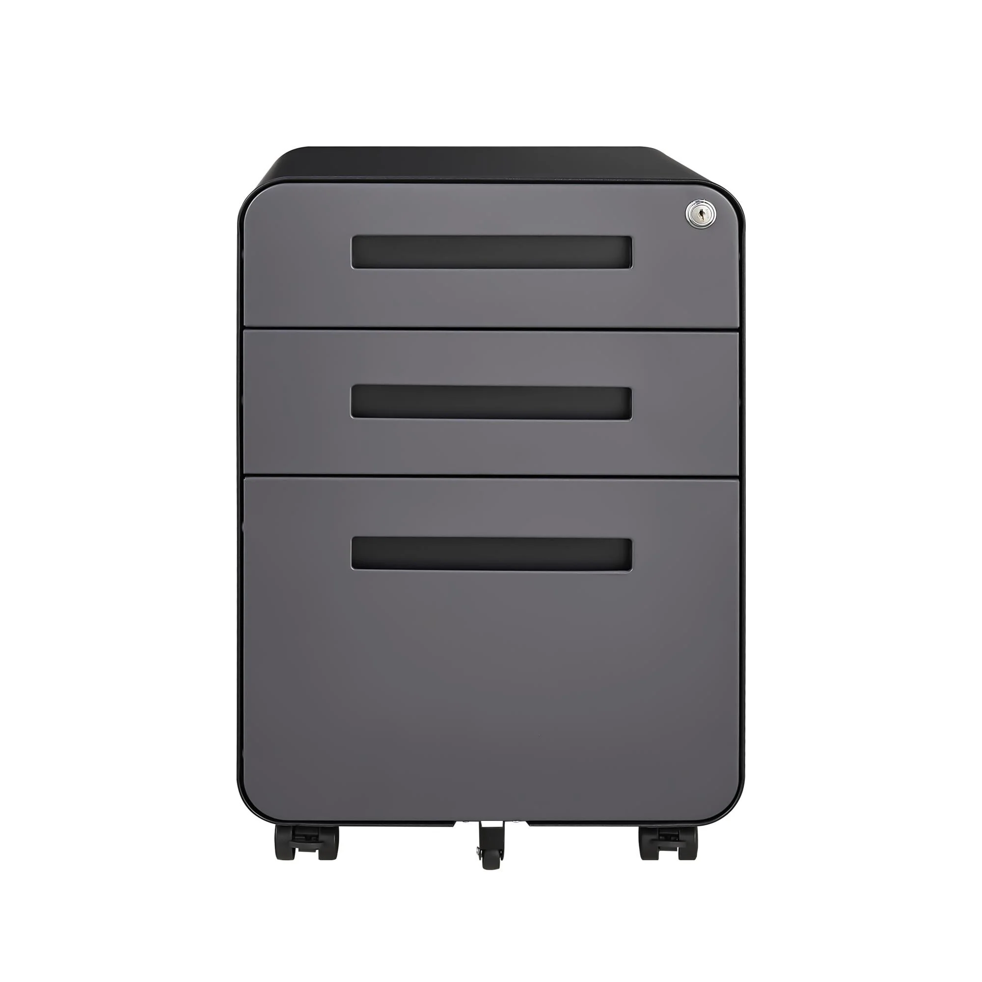 3 Drawer Mobile Filing Cabinet,Multifunctional Legal/Letter File Storage Cabinet,5-Wheel Design With Anti Tilt Steel Material