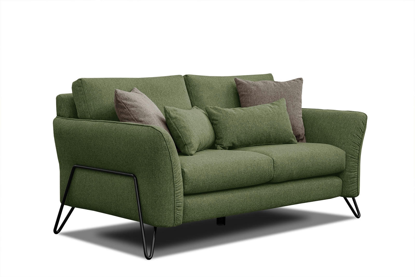 LOREM - Canapé droit 2 places tissu vert