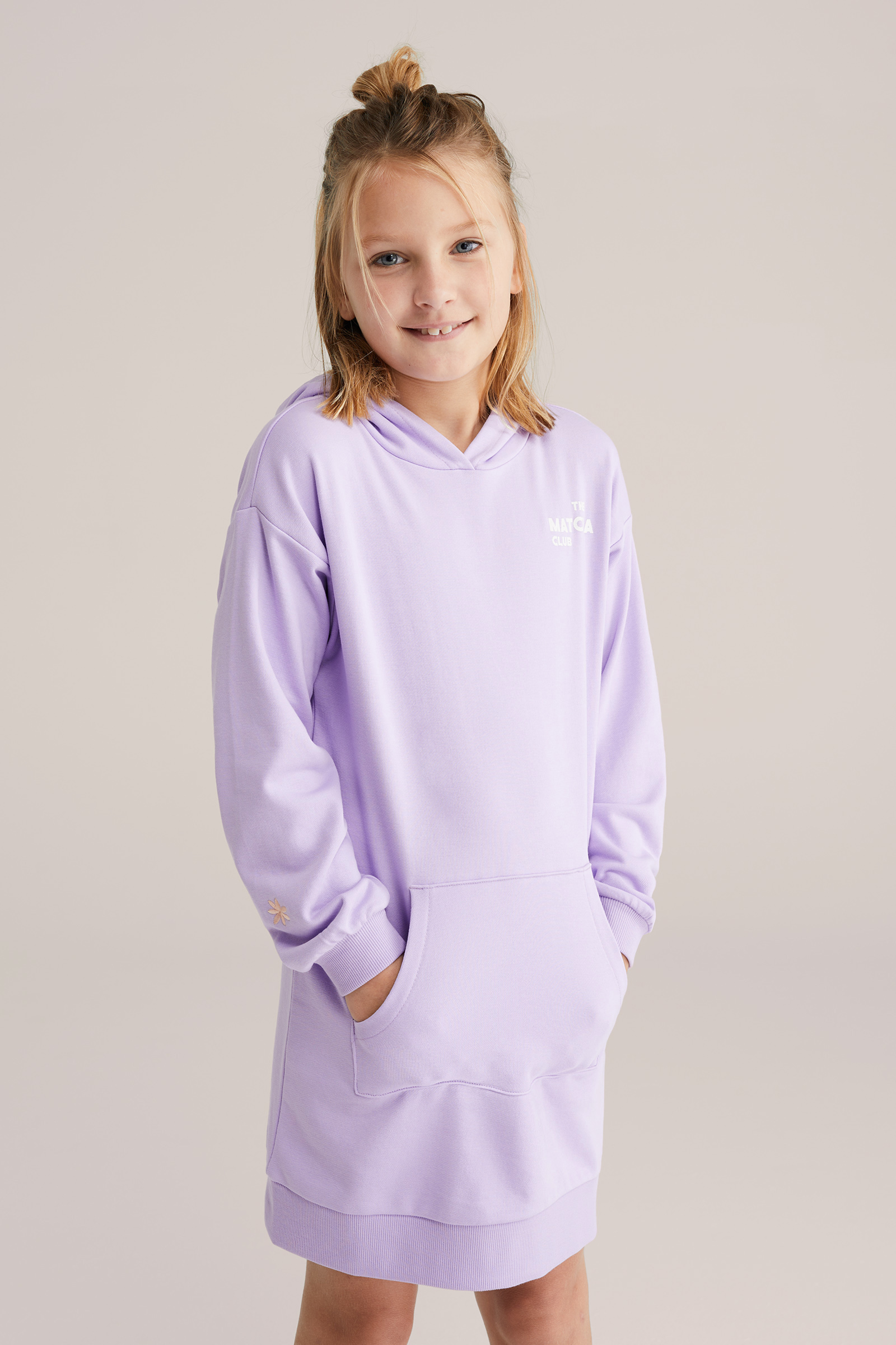 Meisjes sweatjurk met print