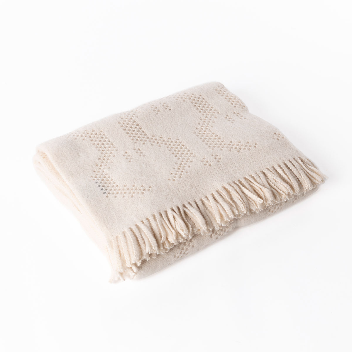 Manta com franjas LYRA bege 180x220cm