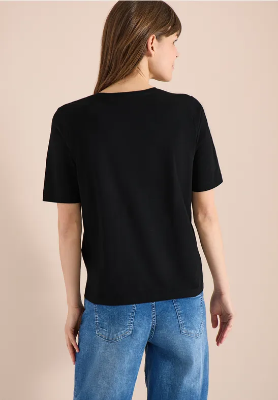 Basic T-Shirt mit Kurzarm und V-Neck