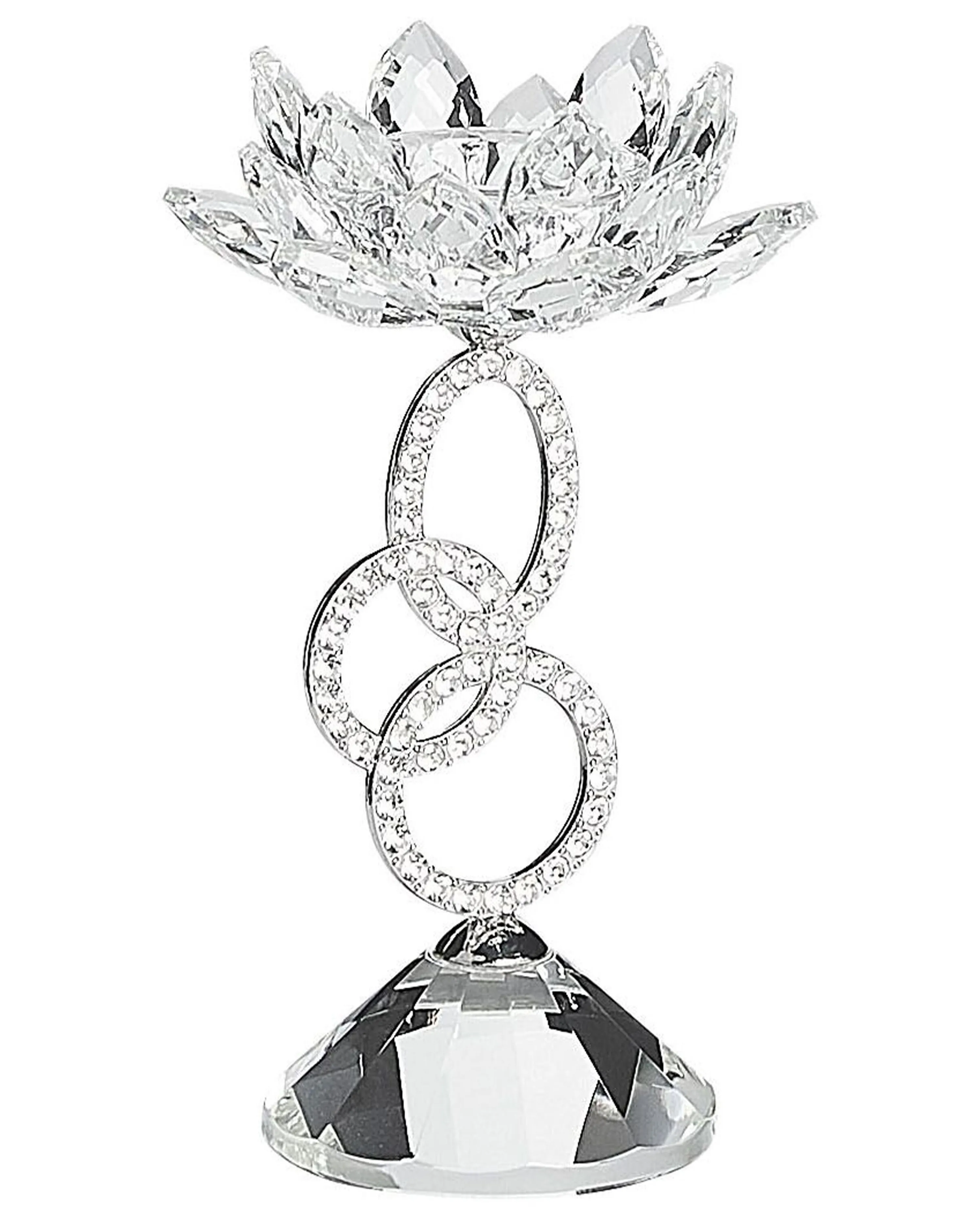 Candle Holder OVIEDO Glass 19 cm Silver