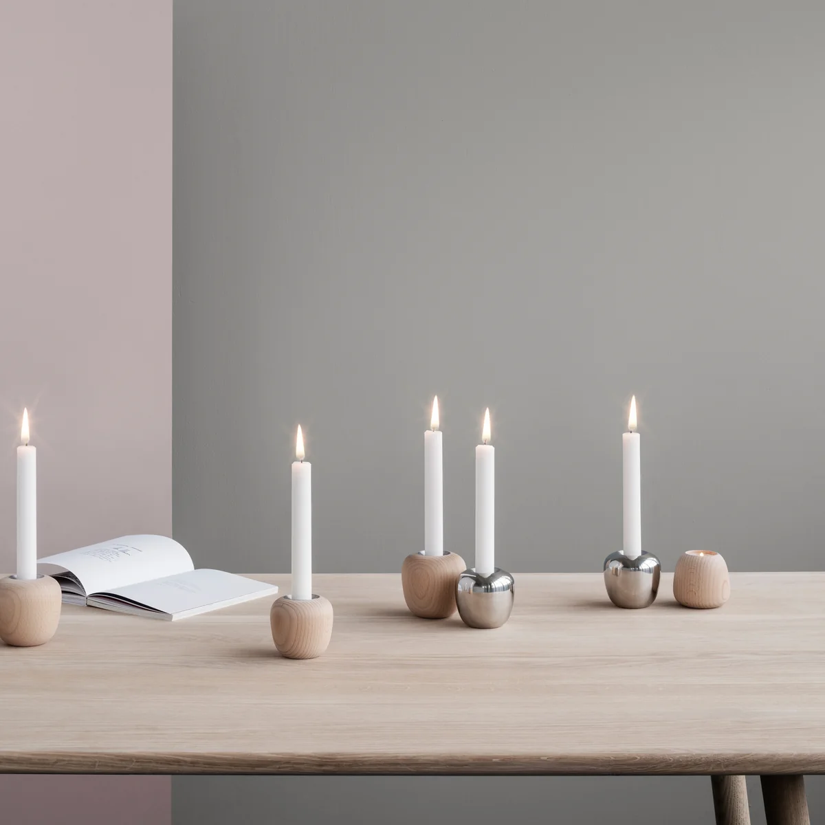 Stelton - Ora Kerzenständer, Ø 7,4 x H 7 cm, Edelstahl