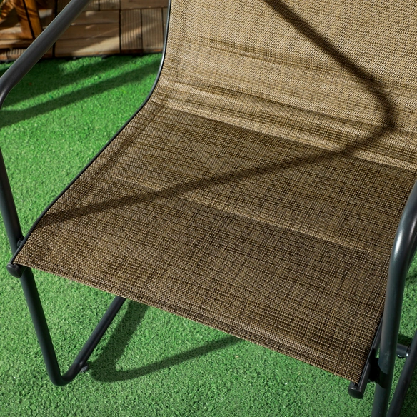 Gartenstuhl, 2er-Set, Mesh, braun