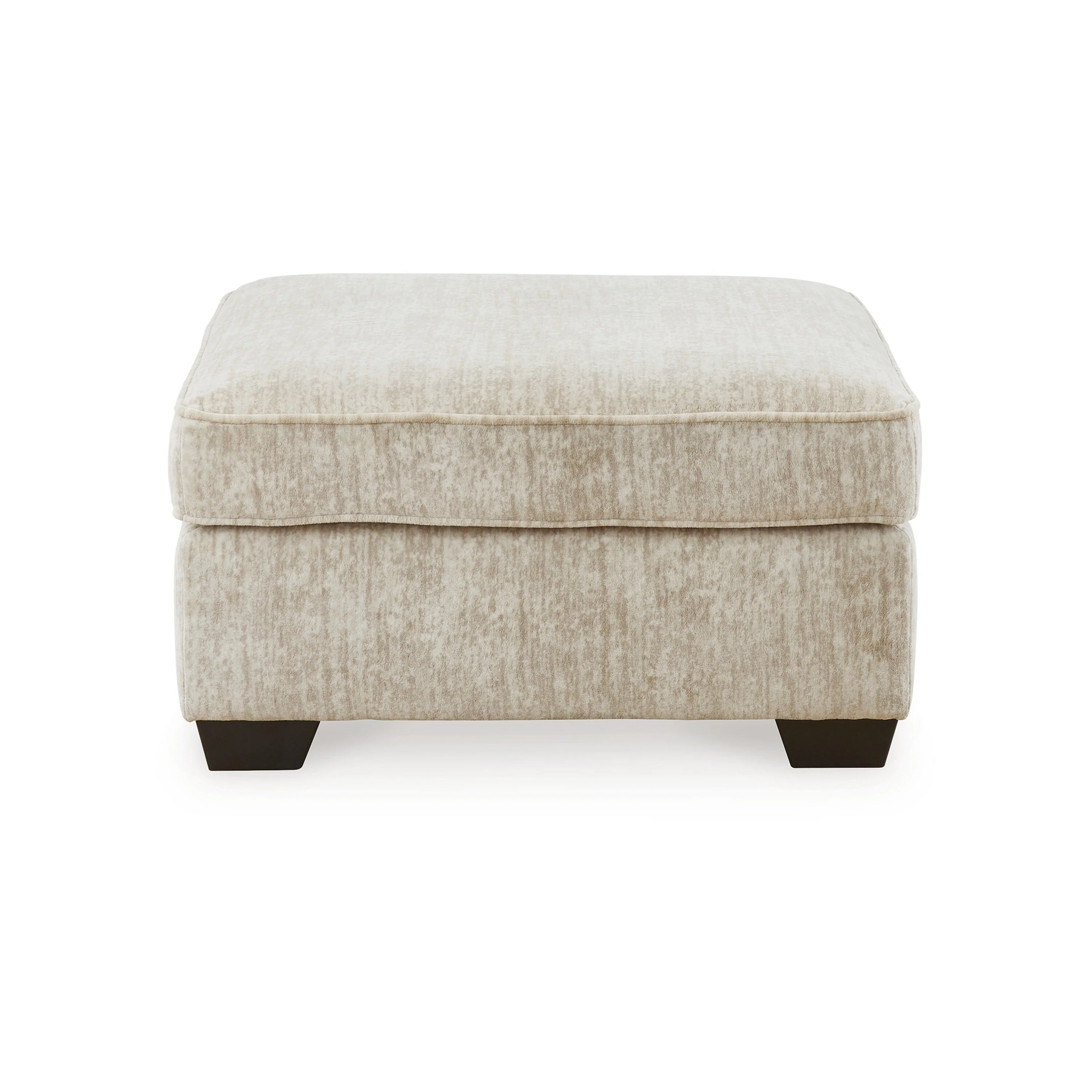 Layla Oversized Accent Ottoman, Parchment Polyester, 37 Inch Square