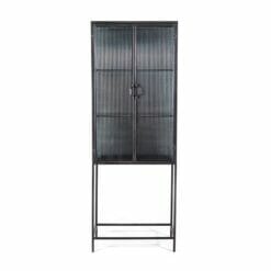 FurniLux Opbergkast - Ventana - IJzer - Grijs - 41x66x181cm