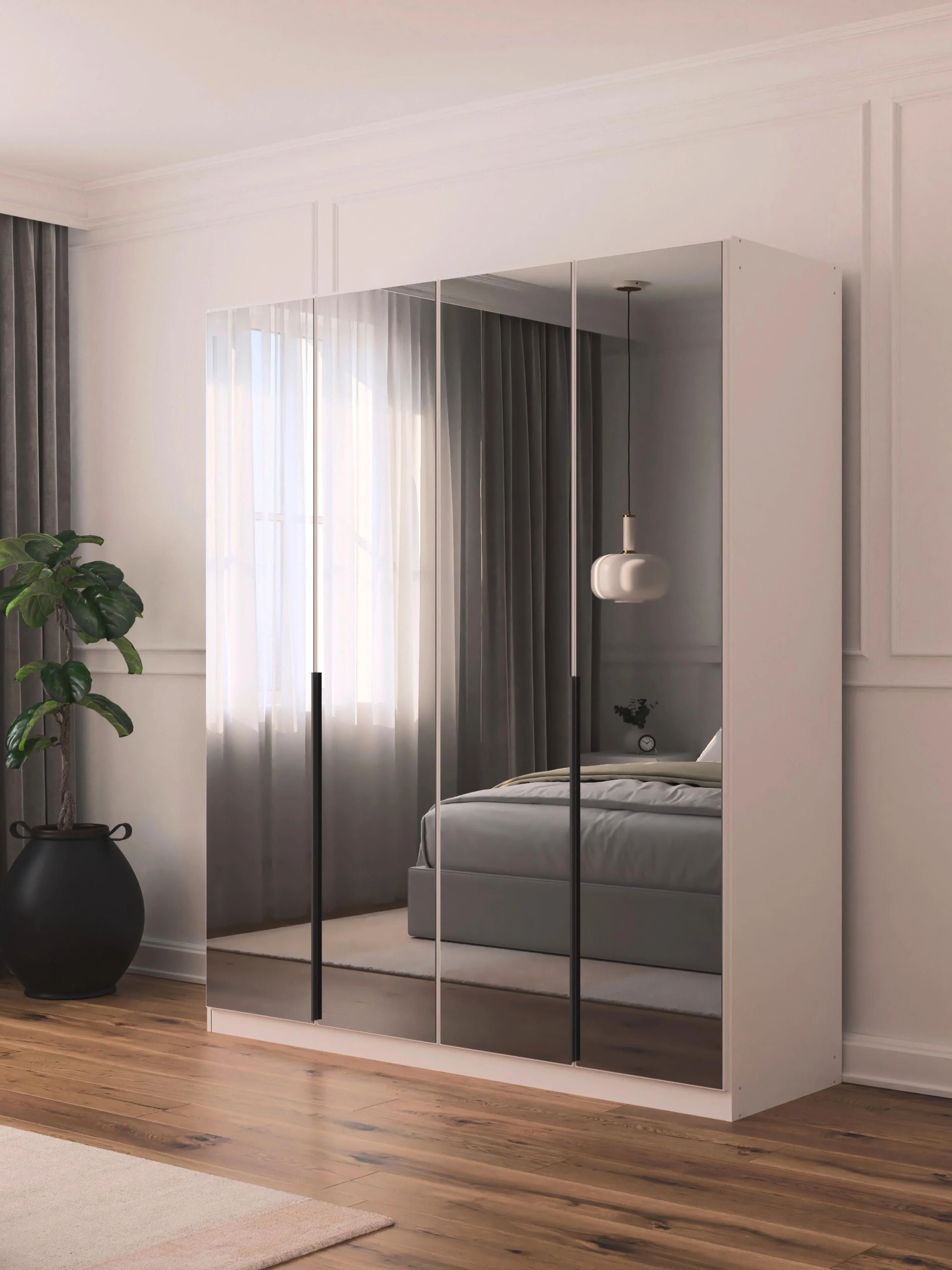 Drehtürenschrank Skyla mit Spiegeltüren