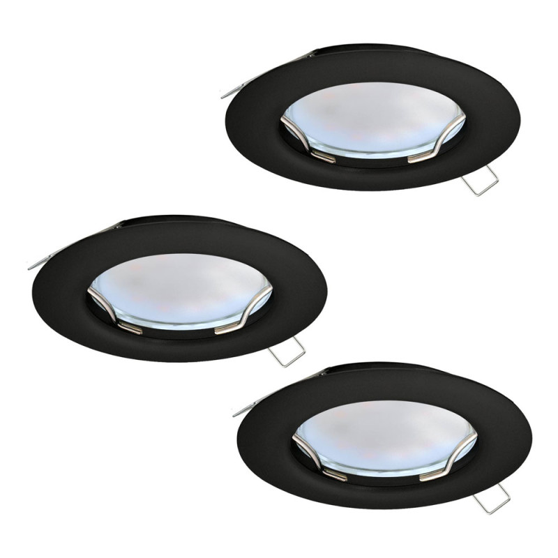Spot encastrable Peneto noir Ø 7,8 cm 3 x 2,8 W EGLO