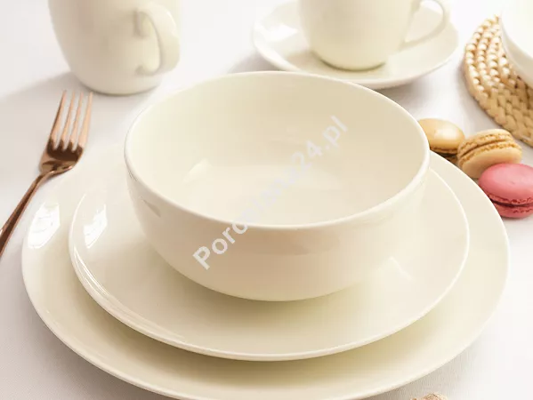 Serwis obiadowo-kawowy na 6 osób (42el.) Bogucice - Base Cream 1232