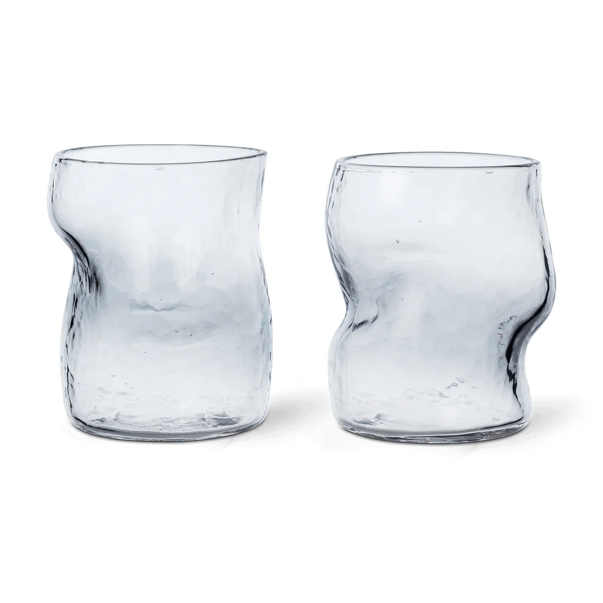 Ferm Living - Dimple Trinkglas, klar (2er Set)