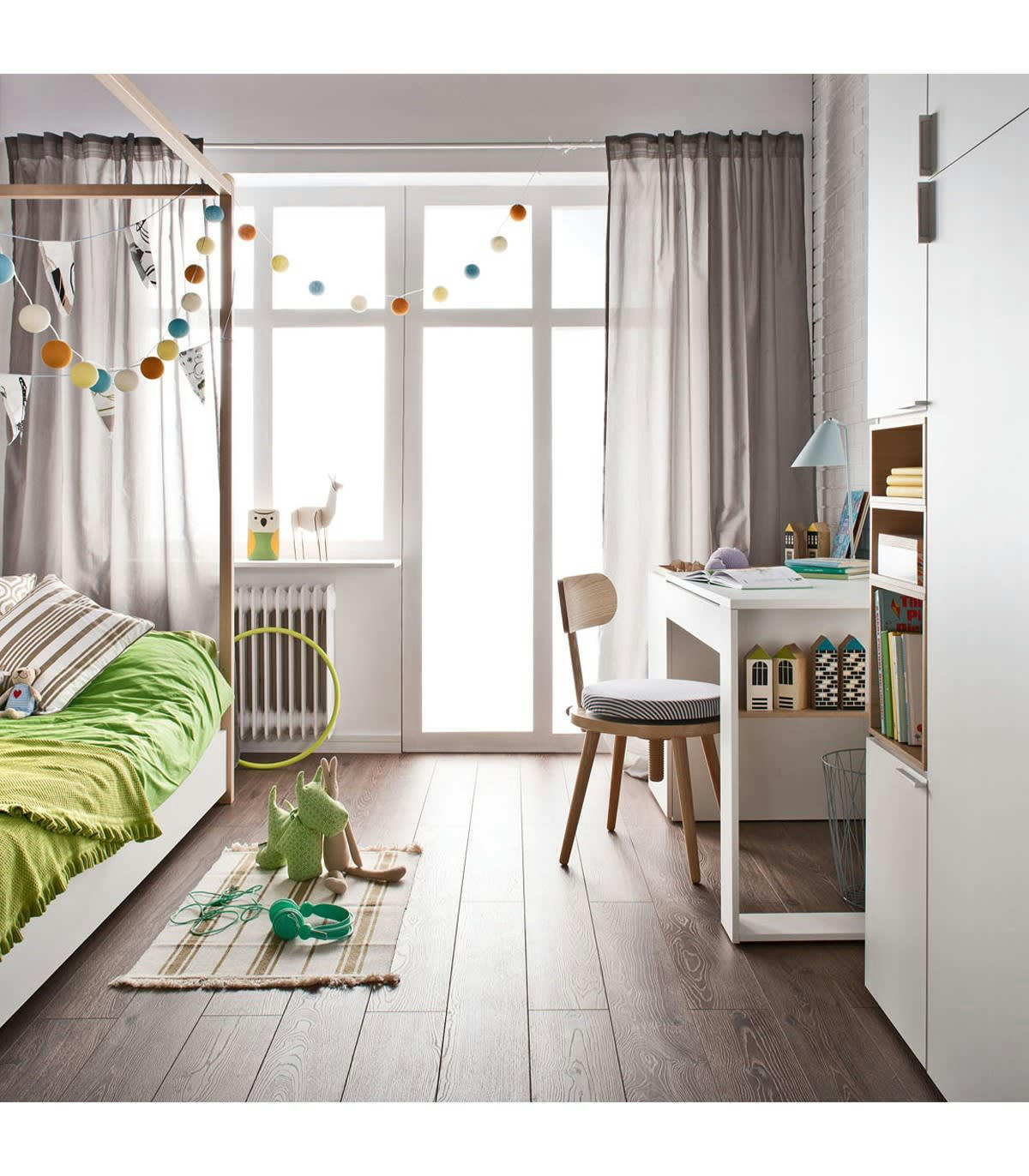 4YOU - Bureau 140 cm avec rangements - Blanc