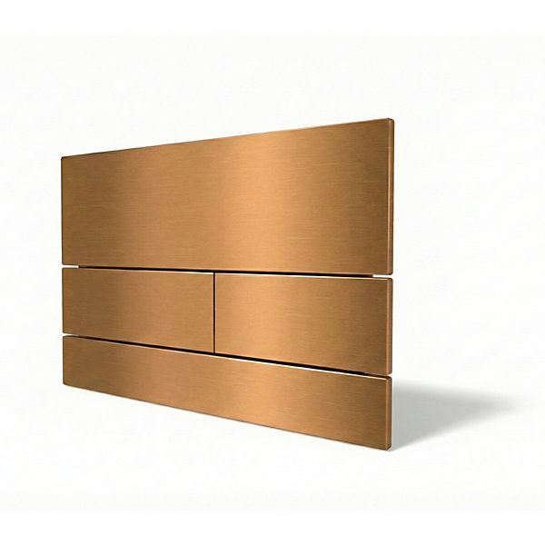 BALNEO - plaque de commande FLO en acier inoxydable cuivrée - plaque de déclenchement double touche