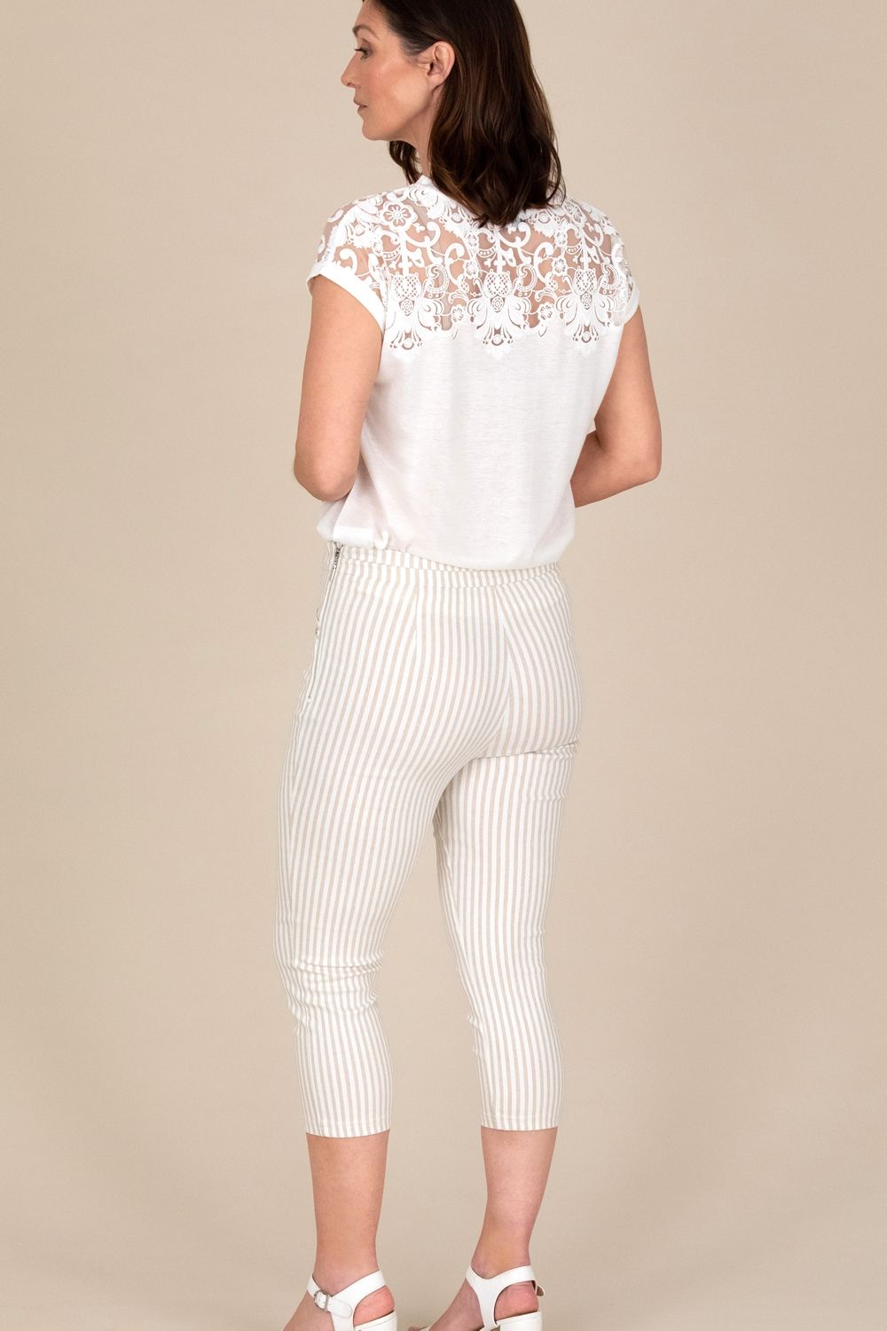 Klass. Cropped Striped Stretch Trousers