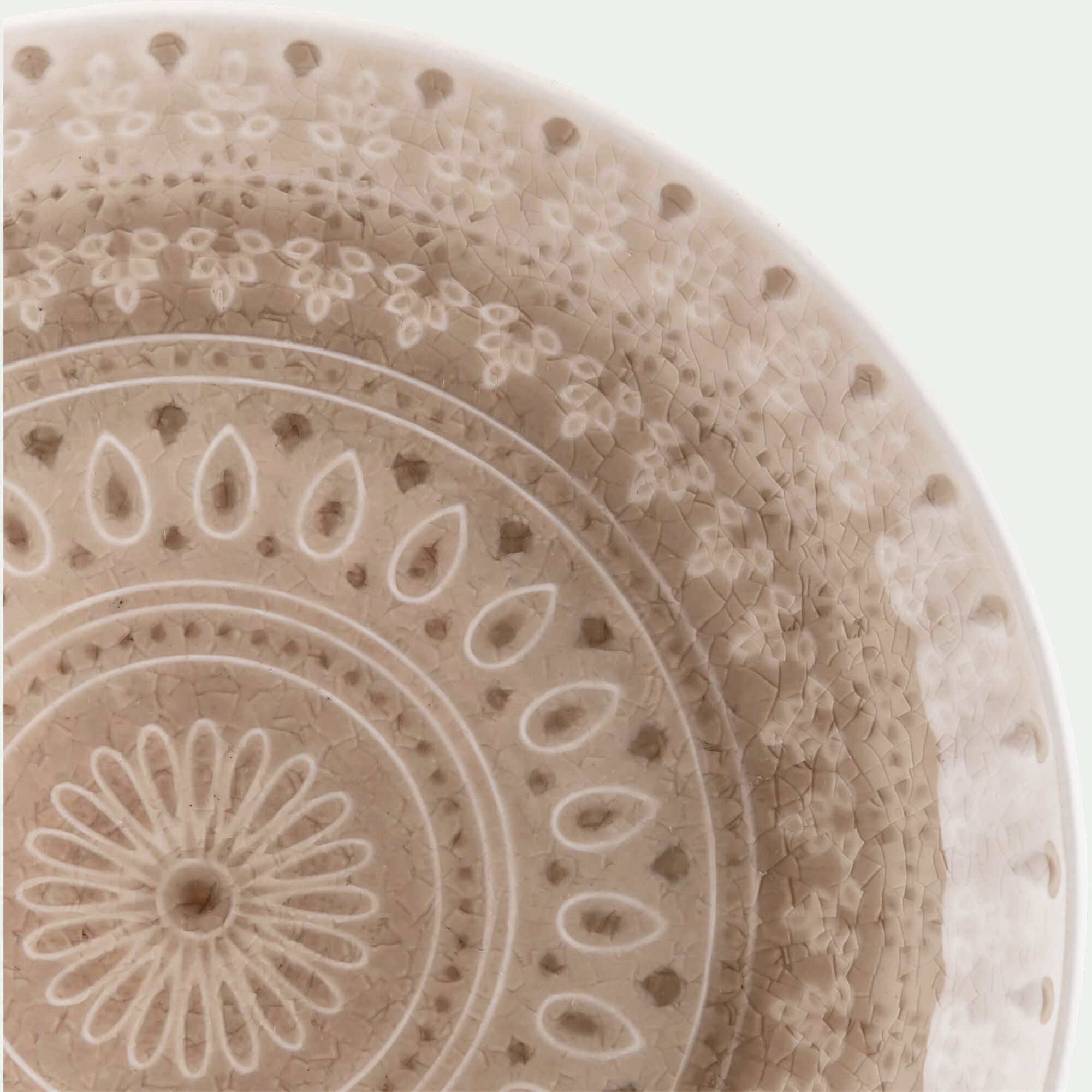 DOTS - Assiette à dessert à motifs en grès D20,7cm - beige alpilles