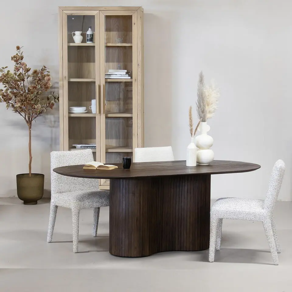 Eettafel Ovaal 300cm - Donkerbruin - Hout - Tafel Ava