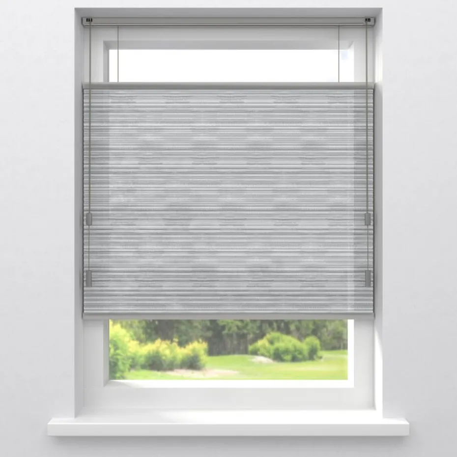 Kwantum Plisségordijnen | Fenstr Dubbel Plissé Ezra  Lichtdoorlatend LichtGrijs