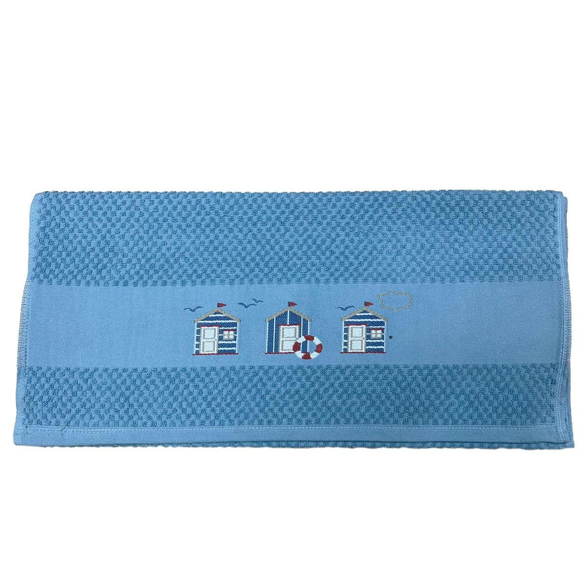 CABINE 21 - Lot de 3 torchons gaufrés  blanc 50x70 cm