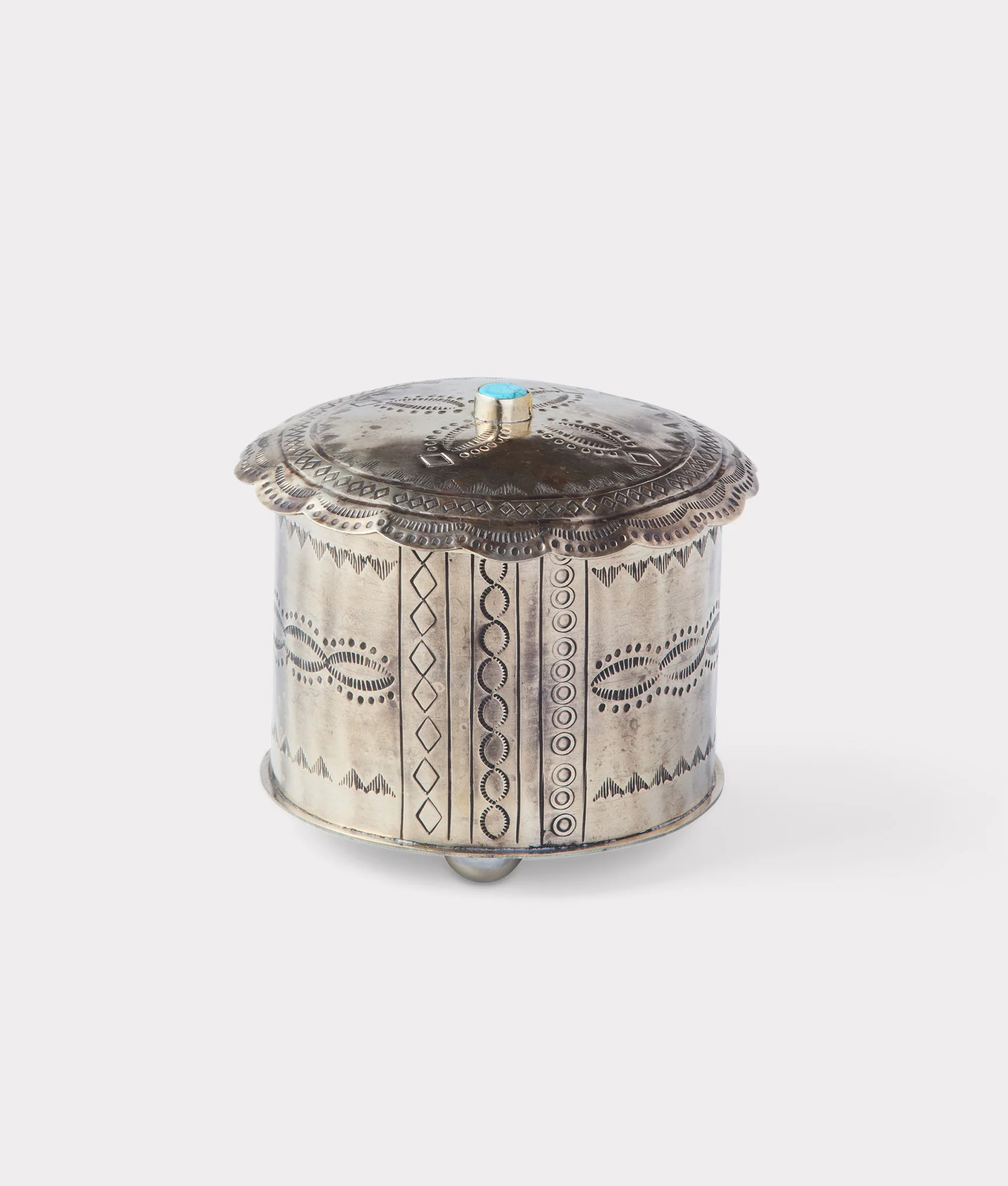 Southwestern Round Box - Silver
