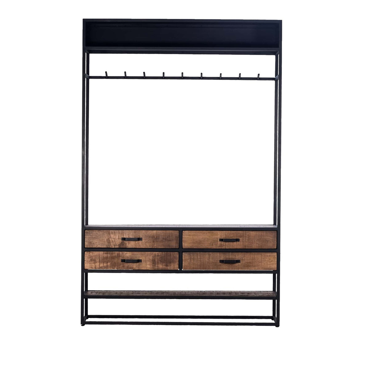 Giga Meubel Kapstokkast Lino - Hout - 9 Haken - 130x35x200cm