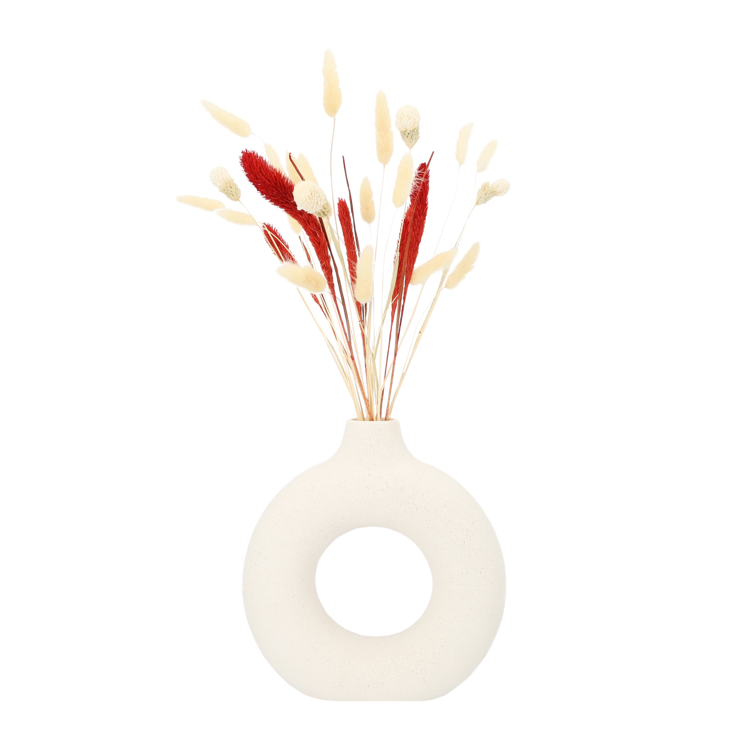 QUVIO Donutvaas - 23 cm - Keramiek - Wit