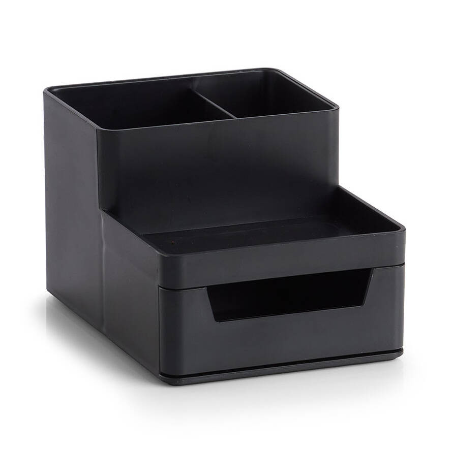 OUT Organizer na biurko z plastiku, 11,2 x 15,5 x 9,5 cm