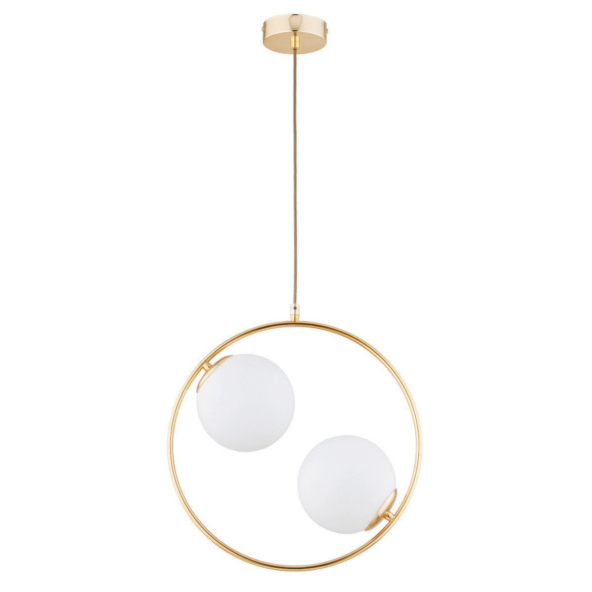 Lampa wisząca złoto-biała AVIA 2xE14x10W wym: 85x15x38,5 cm Alfa