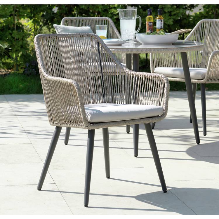 Habitat Malta 4 Seater Rattan Effect Patio Set - Natural