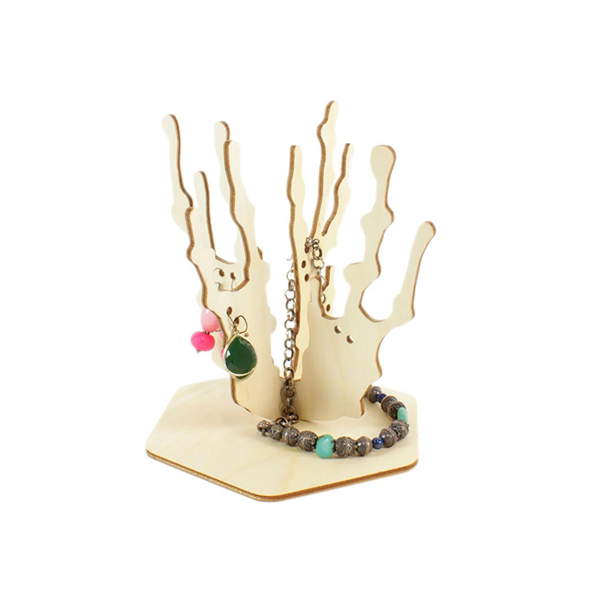 ALGA - Porte bijoux en bois de bouleau à assembler en trois pièces