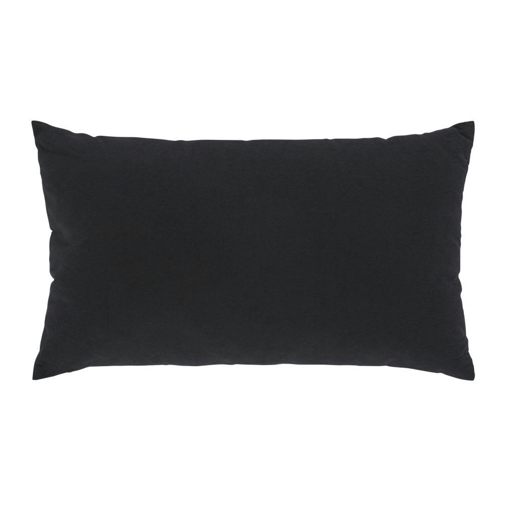 MIZZONE - Coussin en coton noir à scarabées brodés 30x50