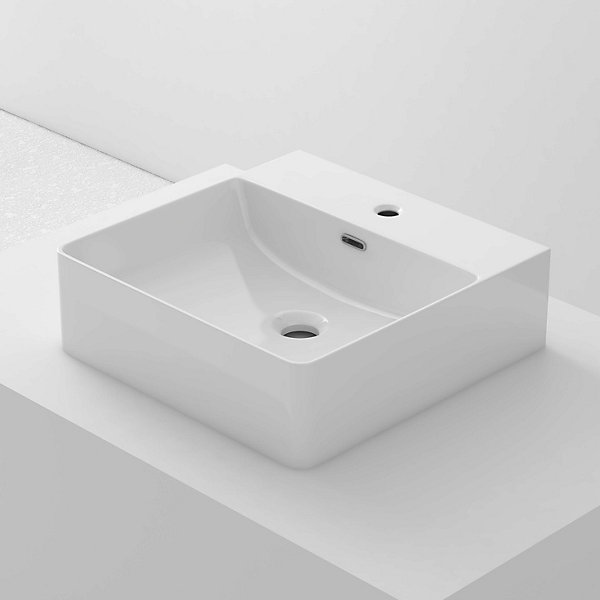 Lavabo à poser F-K40 céramique 41x11,5x41 cm blanc