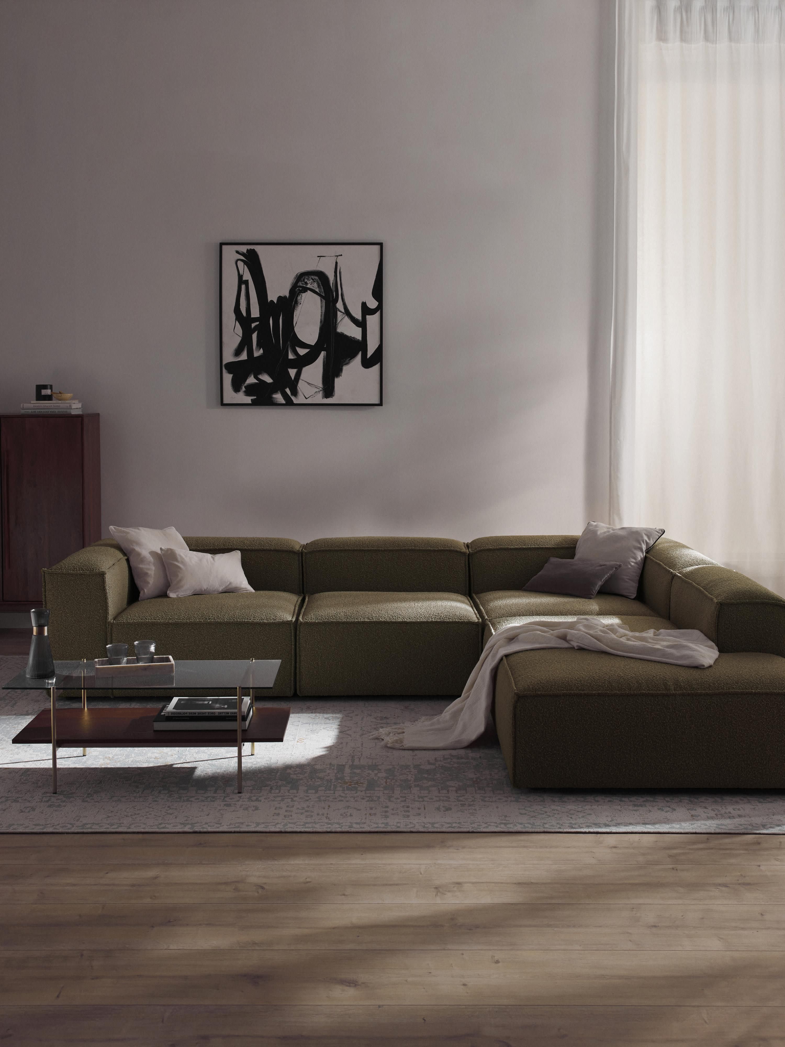 Modulares XL-Ecksofa Lennon (4-Sitzer) aus Bouclé