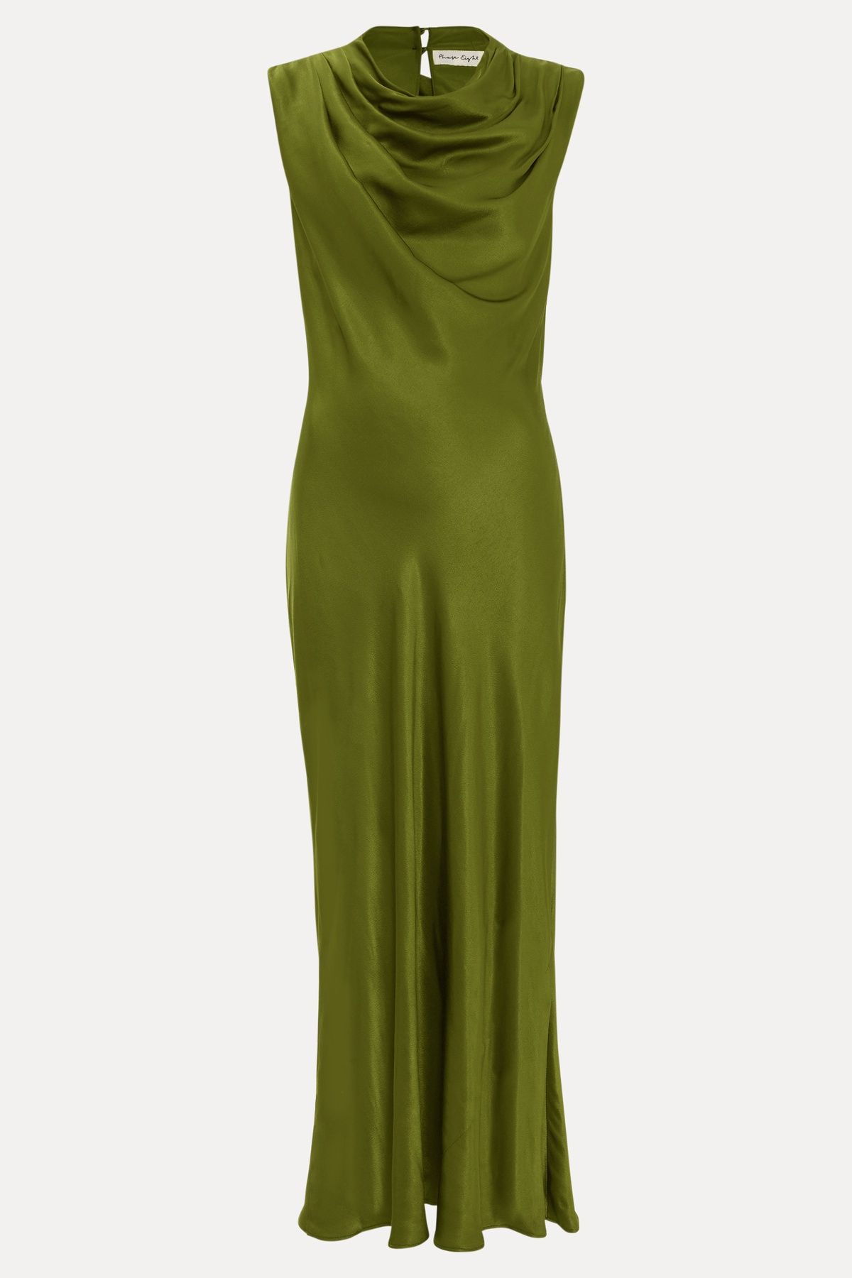 Phase Eight Hallie Green Satin Cowl Neck Midi Dress