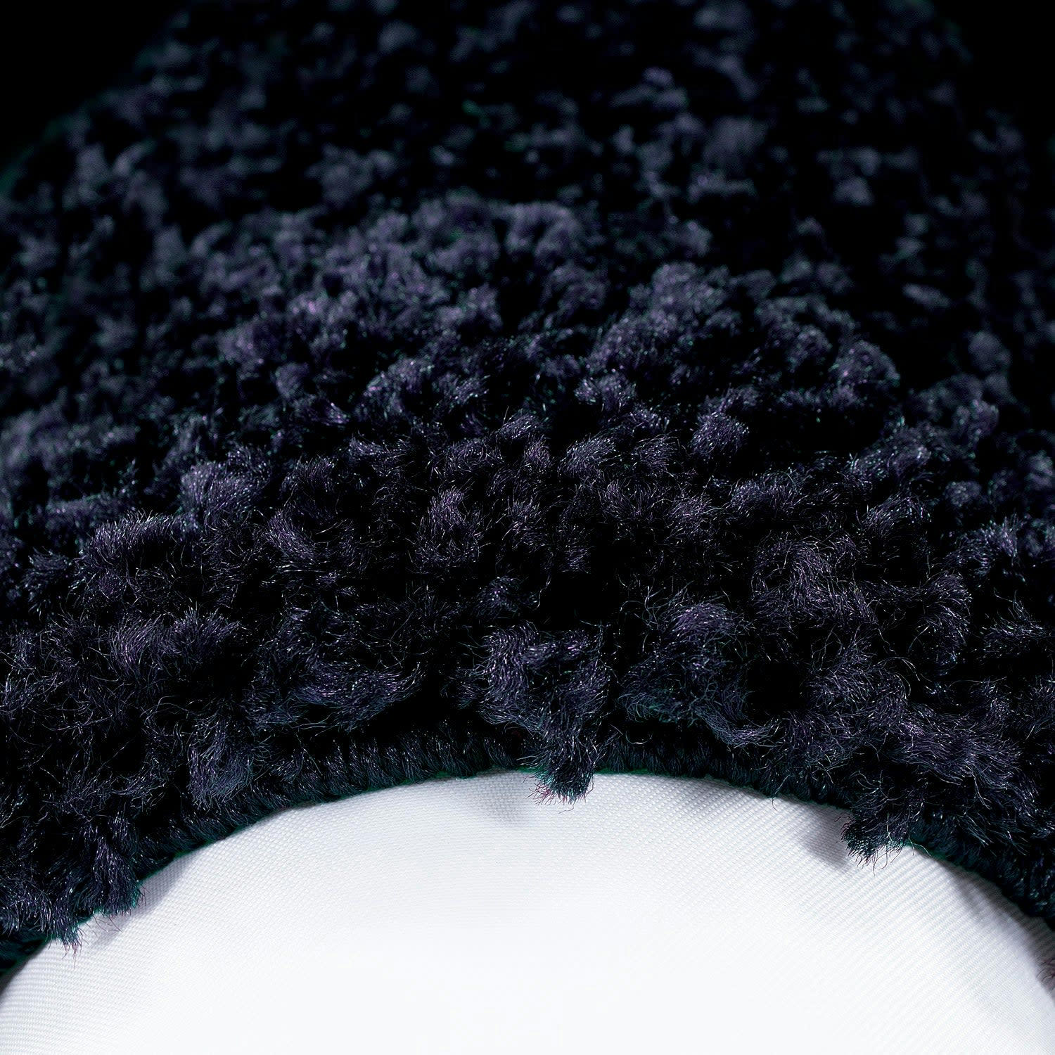 SHAGGY - Tapis à bordures rond bleu 160x160cm