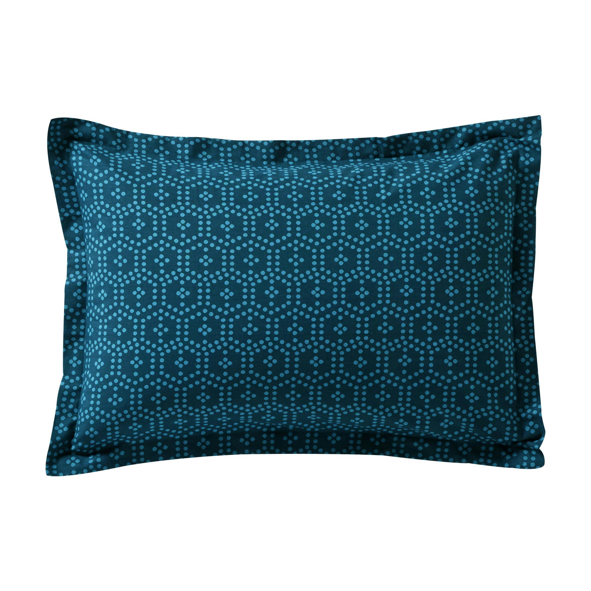 CUZCO - Taie d'oreiller 50x70 bleue en coton
