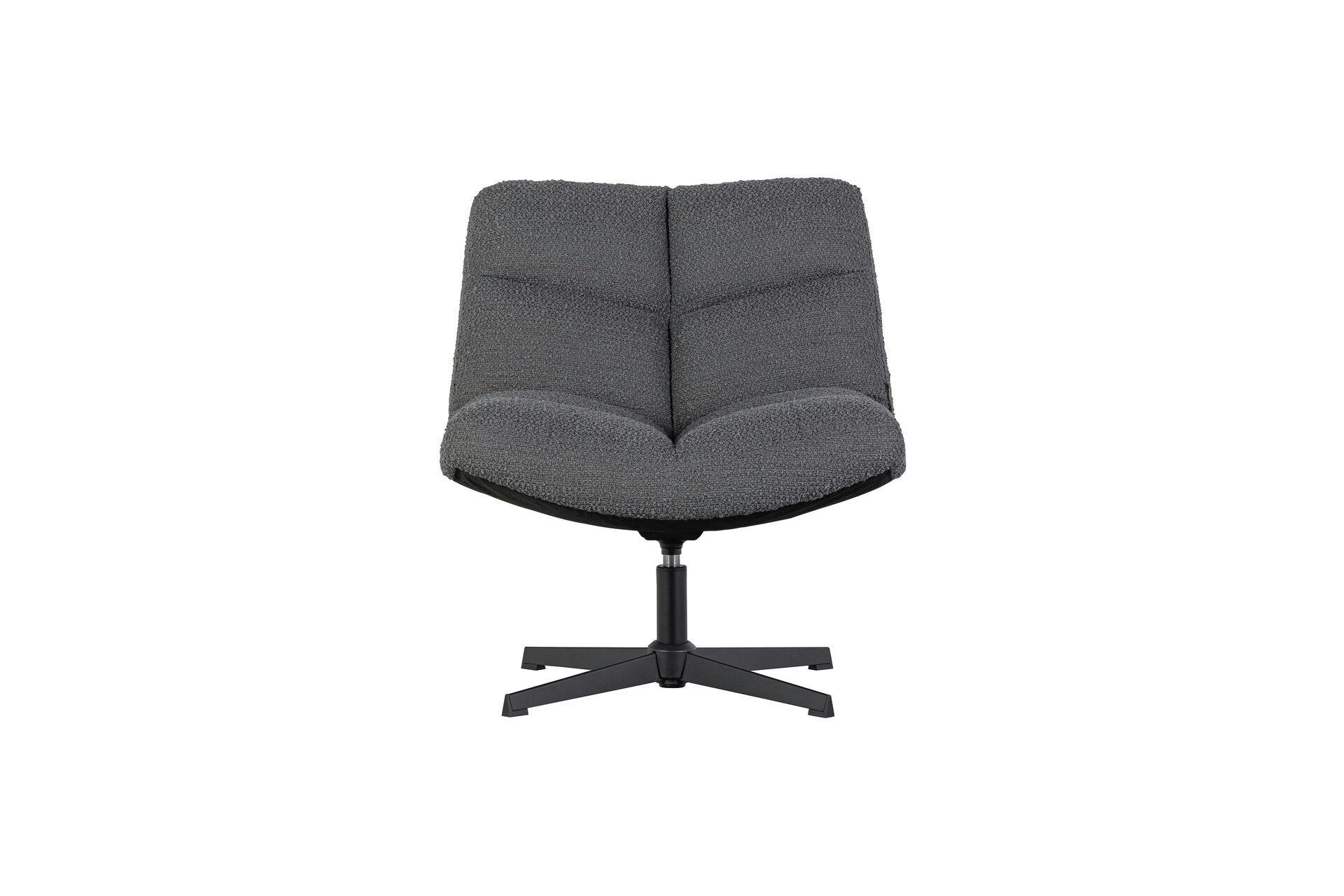 VINNY - Fauteuil effet peau de mouton anthracite