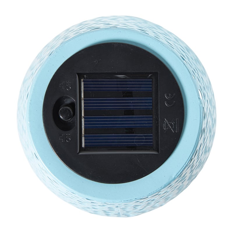 Solar tuinlamp op voet - blauw - &Oslash;13x28 cm