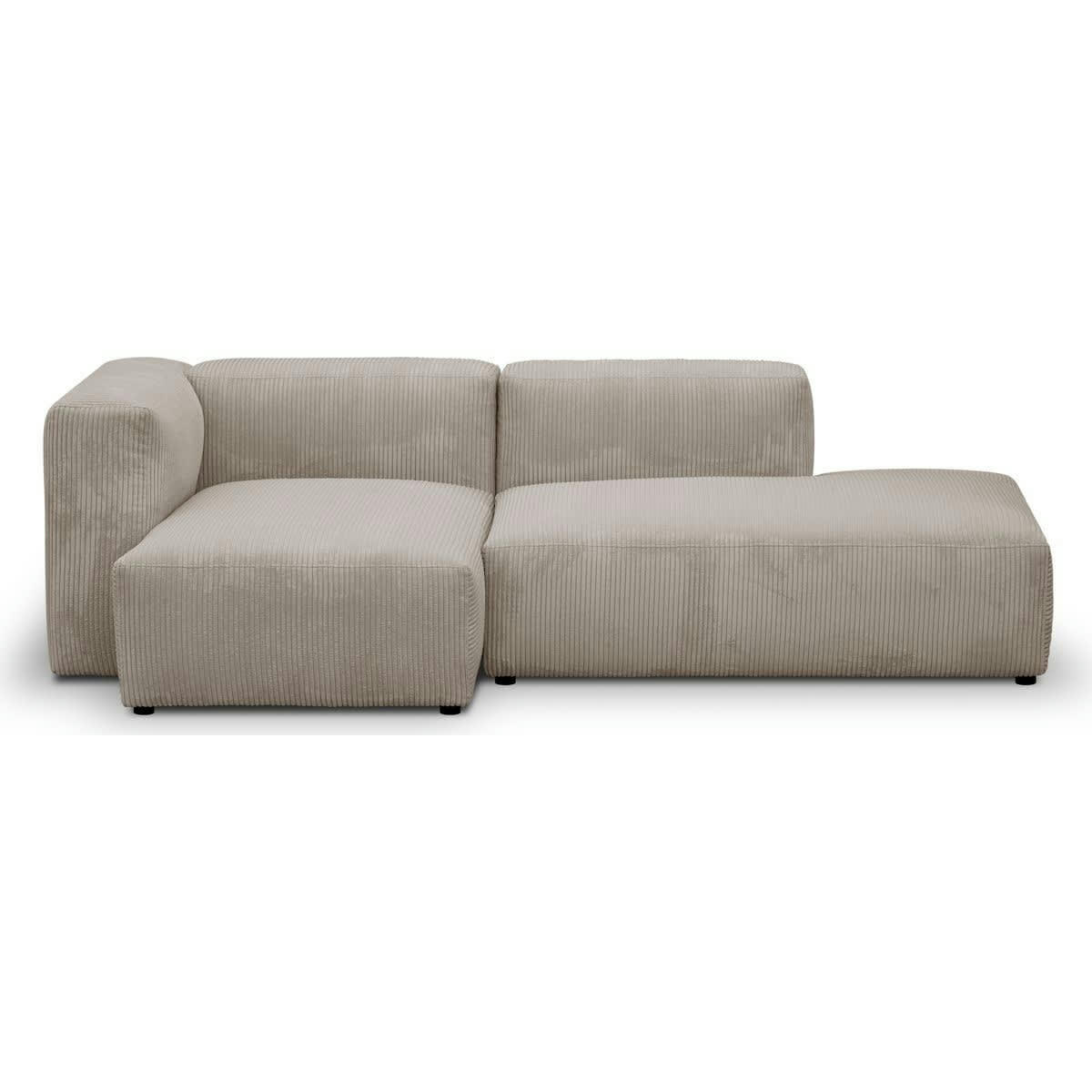 MODULO NEW - Canapé modulable angle gauche 3/4 places en velours côtelé taupe