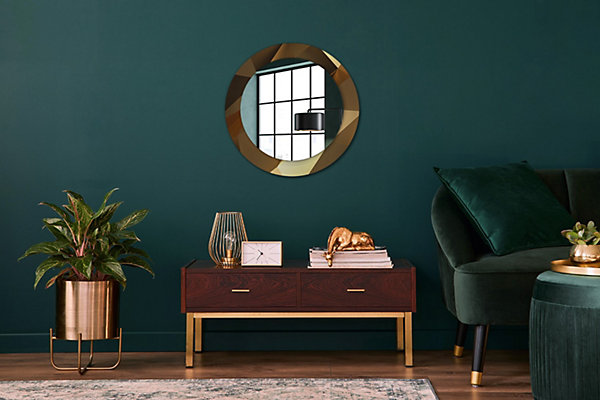 Miroir Circulaire avec Cadre Imprimé Décoratif Tulup 60 cm - 46 cm Motif Géométrique