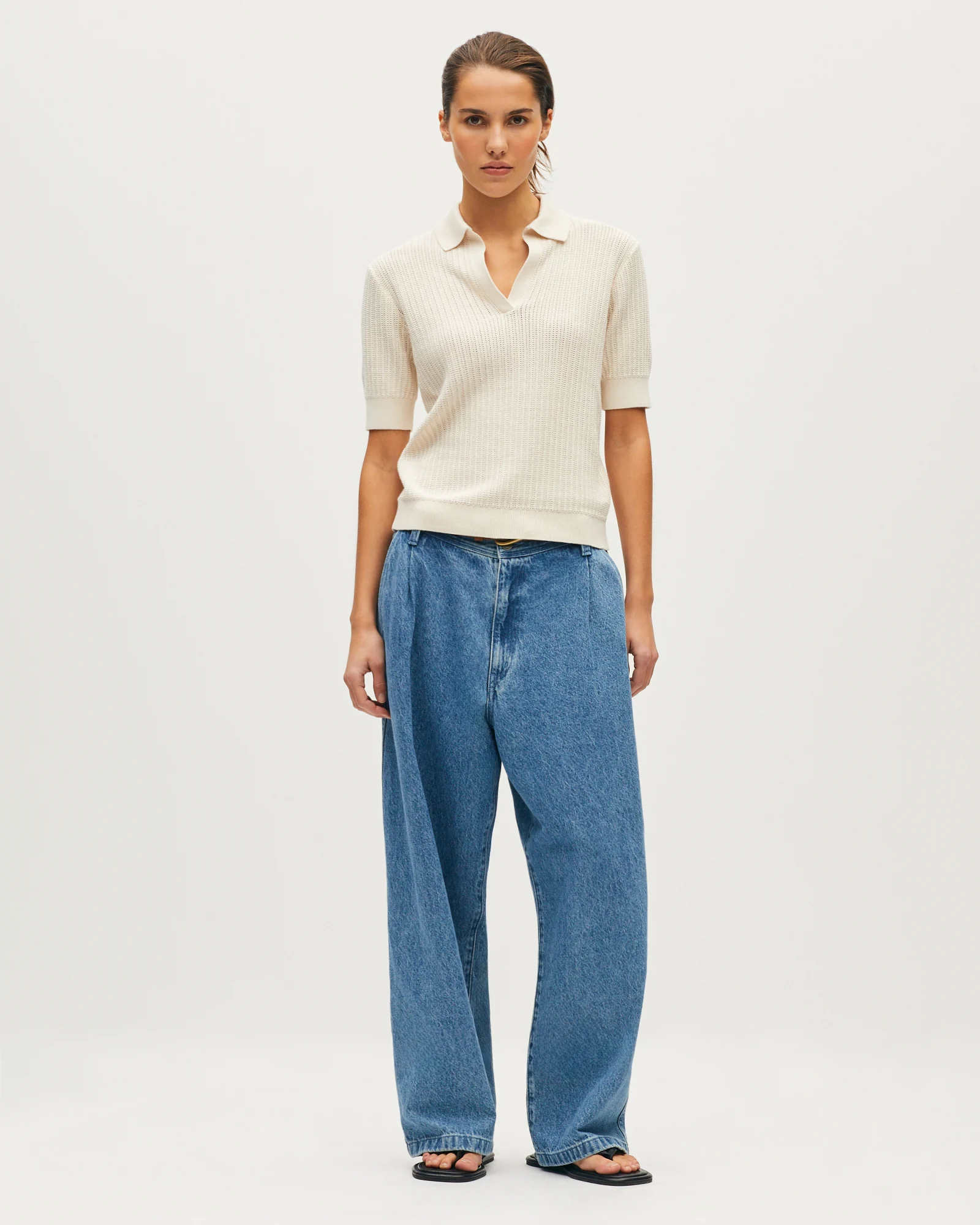 Polo en maille point fantaisie