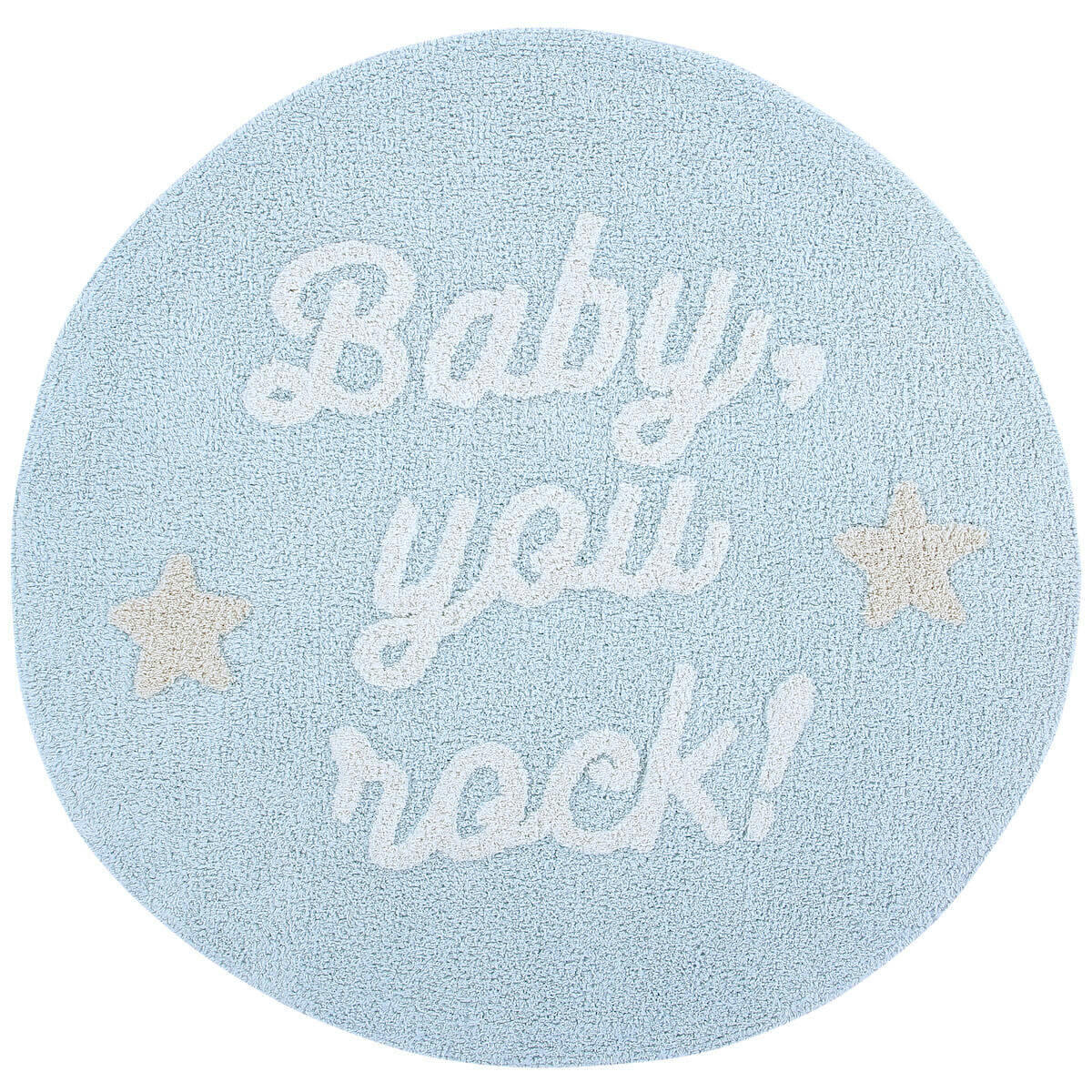 YOU ROCK - Tapis coton rond lavable baby, you rock! D120cm