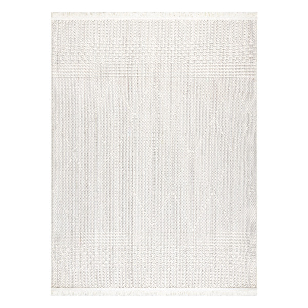Dywan NANO EM52A Romby, pętelkowy, płasko tkany biały 80x150 cm