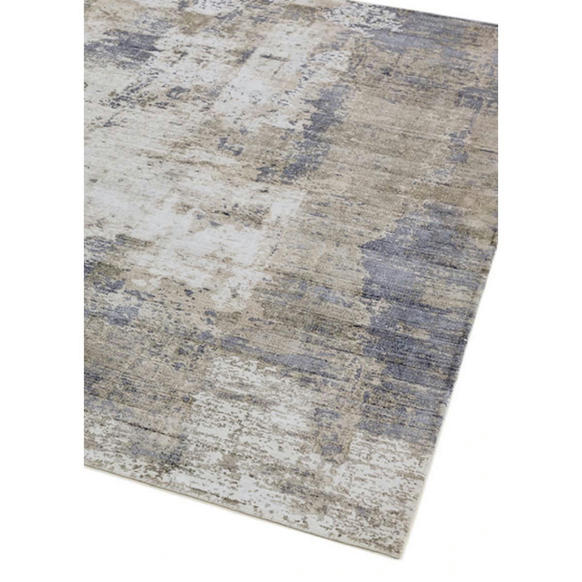 BYGAT - Tapis moderne fait main en Viscose Bleu anthracite 120x170 cm