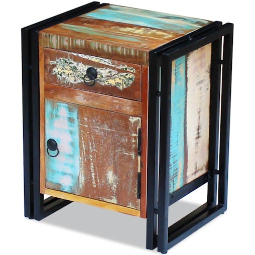 NNEVL Bedside Cabinet Solid Reclaimed Wood