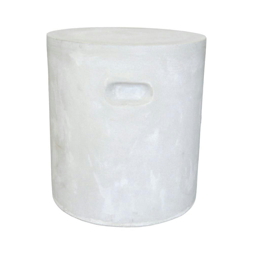 FIBRE - Tabouret rond effet béton blanc