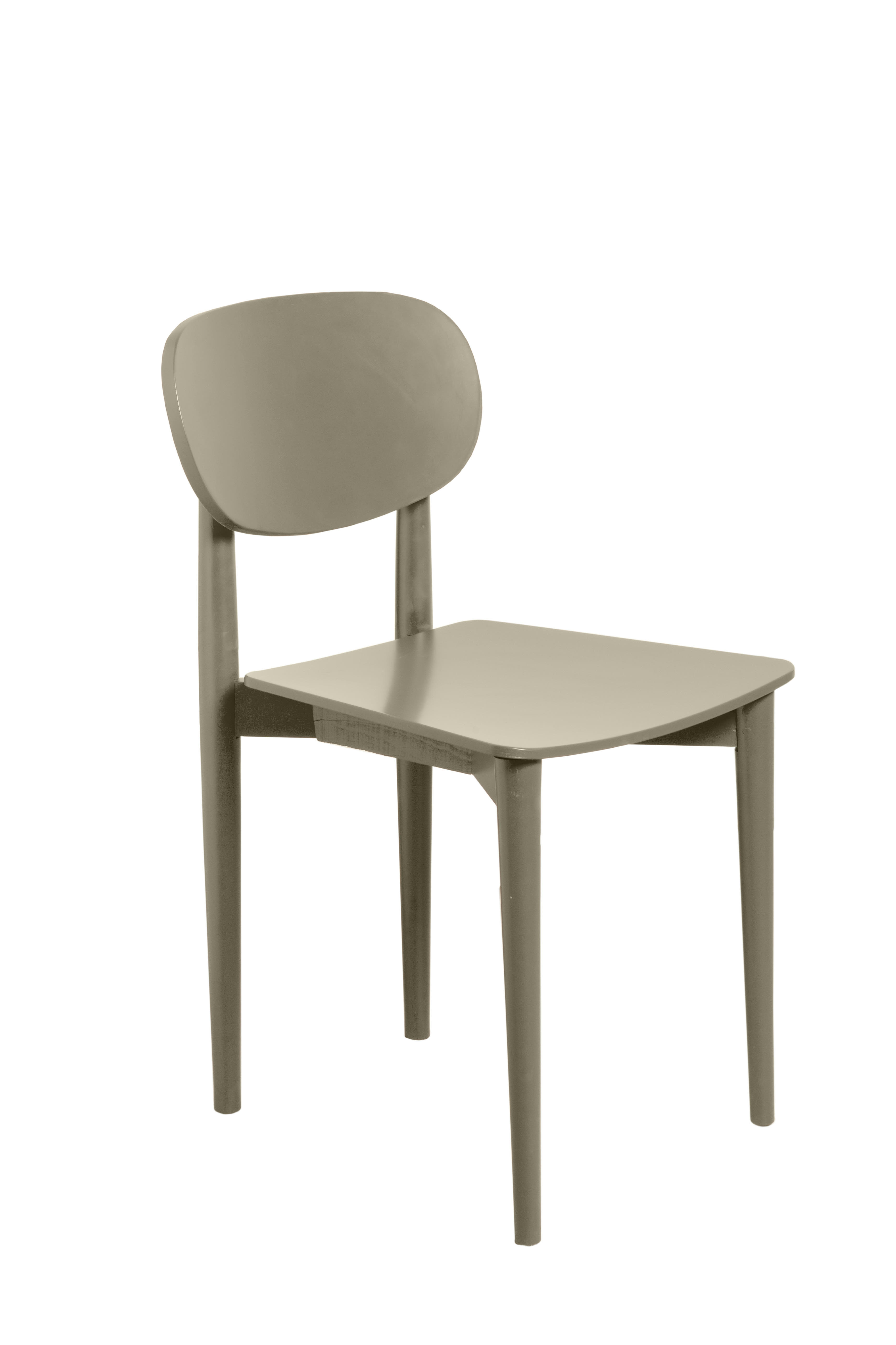 SANDRO - Chaise en bois de hêtre massif taupe