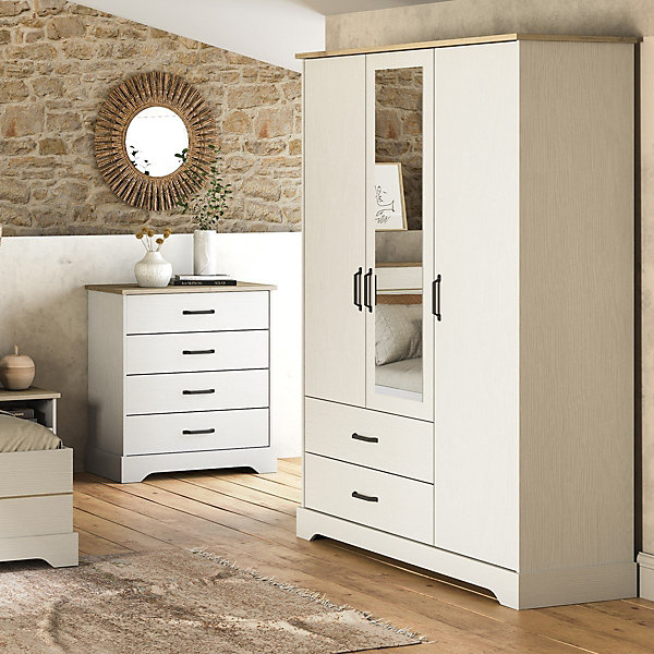 Commode 4 tiroirs blanche Cottage - L84,70 cm