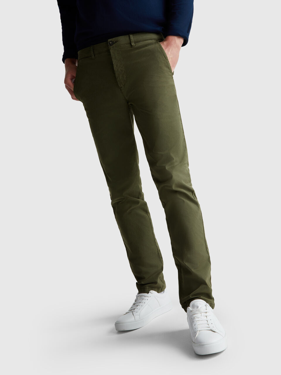 Slim fit cotton chinos